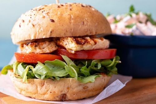 Peri-Peri Halloumi Burgers With Corn Salad